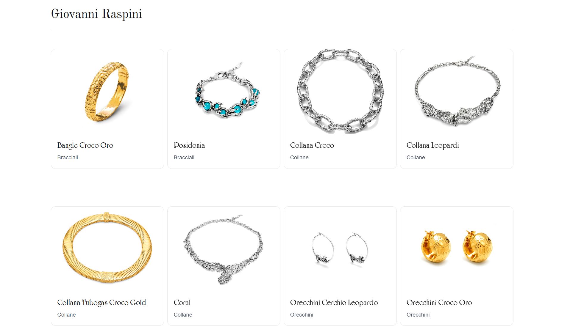 Vetrina di prodotti per marchio